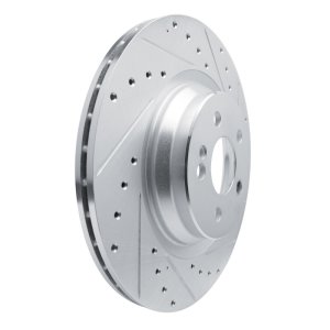 Mercedes-Benz GLS450 Brake Rotor (1) - Rear Right - R1 Concepts - Drilled & Slotted - Silver - `20-`26